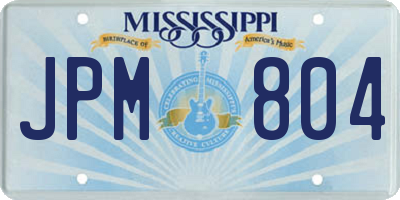 MS license plate JPM804