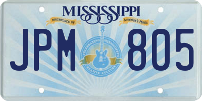 MS license plate JPM805