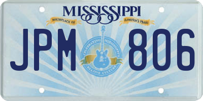 MS license plate JPM806