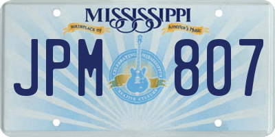 MS license plate JPM807