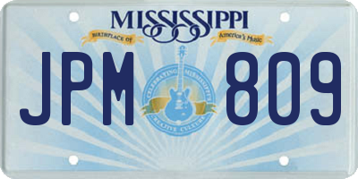 MS license plate JPM809