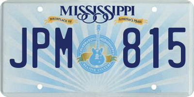 MS license plate JPM815