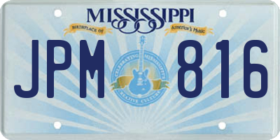 MS license plate JPM816