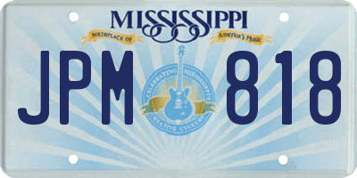 MS license plate JPM818