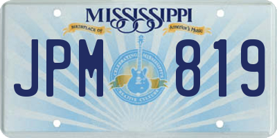 MS license plate JPM819