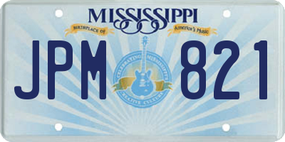 MS license plate JPM821
