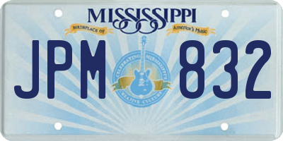 MS license plate JPM832
