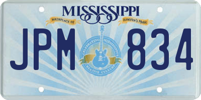 MS license plate JPM834