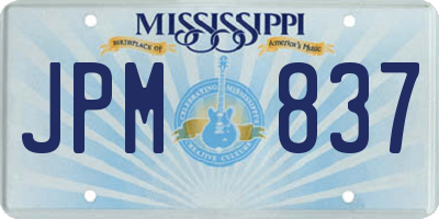 MS license plate JPM837