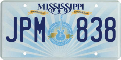 MS license plate JPM838
