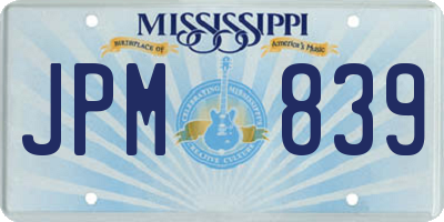MS license plate JPM839