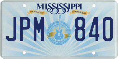 MS license plate JPM840