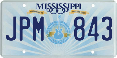 MS license plate JPM843