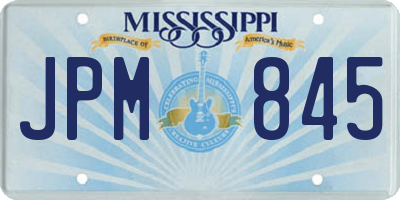 MS license plate JPM845