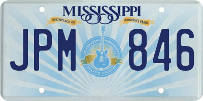 MS license plate JPM846