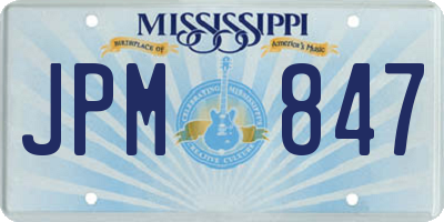 MS license plate JPM847