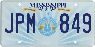 MS license plate JPM849