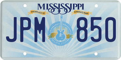 MS license plate JPM850