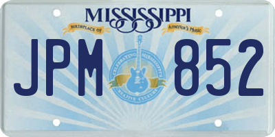 MS license plate JPM852