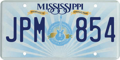 MS license plate JPM854