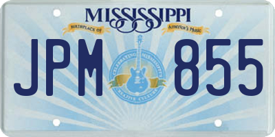 MS license plate JPM855