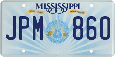 MS license plate JPM860