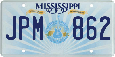 MS license plate JPM862