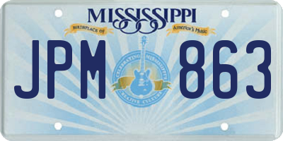 MS license plate JPM863