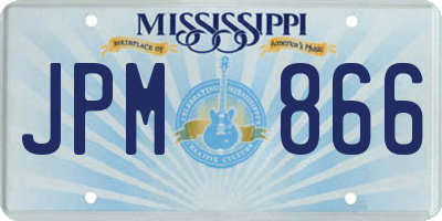 MS license plate JPM866