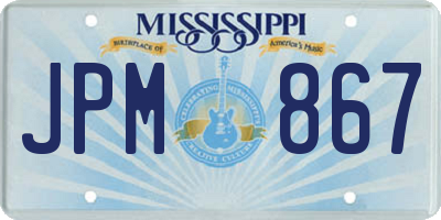 MS license plate JPM867