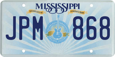MS license plate JPM868
