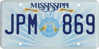 MS license plate JPM869