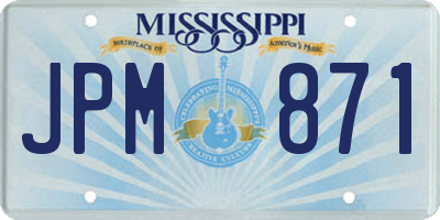 MS license plate JPM871