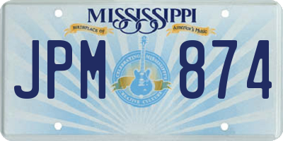 MS license plate JPM874