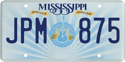 MS license plate JPM875