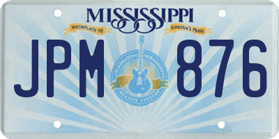 MS license plate JPM876