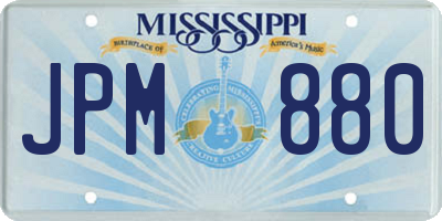 MS license plate JPM880