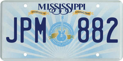 MS license plate JPM882