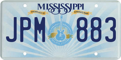 MS license plate JPM883