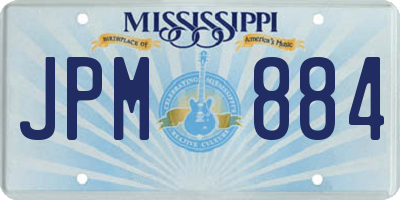MS license plate JPM884