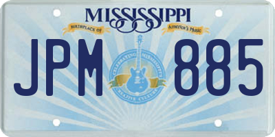 MS license plate JPM885