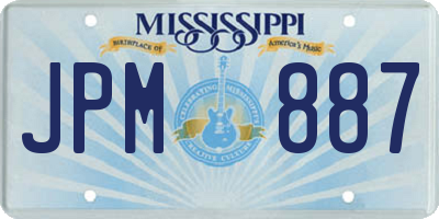 MS license plate JPM887