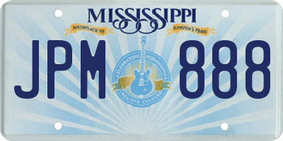 MS license plate JPM888