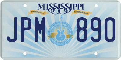 MS license plate JPM890
