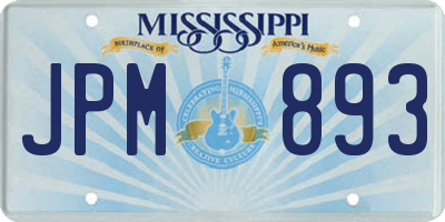 MS license plate JPM893