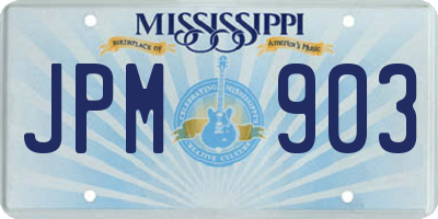 MS license plate JPM903