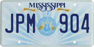 MS license plate JPM904