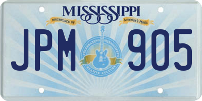 MS license plate JPM905