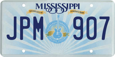 MS license plate JPM907