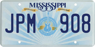 MS license plate JPM908